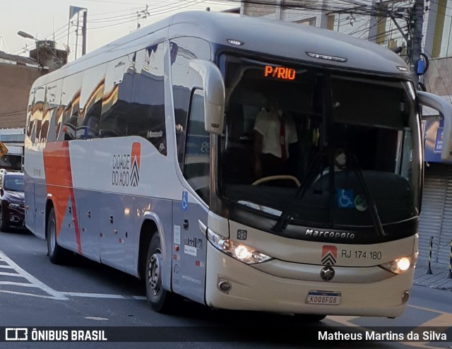 Viação Cidade do Aço RJ 174.180 na cidade de Volta Redonda, Rio de Janeiro, Brasil, por Matheus Martins da Silva. ID da foto: 8047453.