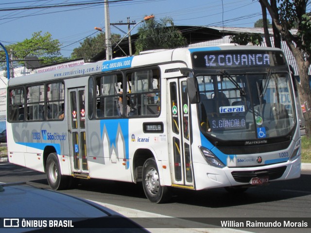 Icaraí Auto Transportes 1.003 na cidade de São Gonçalo, Rio de Janeiro, Brasil, por Willian Raimundo Morais. ID da foto: 8045475.