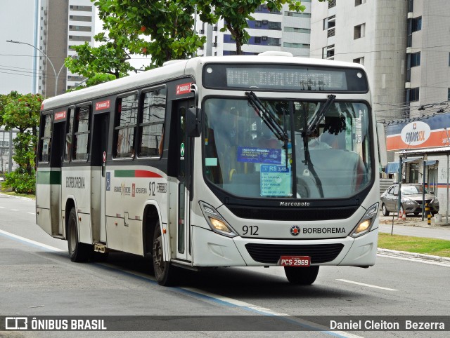 Borborema Imperial Transportes 912 na cidade de Recife, Pernambuco, Brasil, por Daniel Cleiton  Bezerra. ID da foto: 8049964.