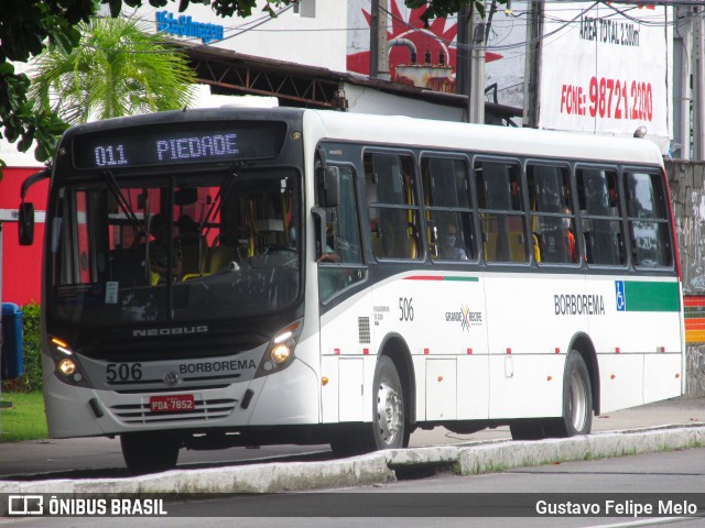 Borborema Imperial Transportes 506 na cidade de Recife, Pernambuco, Brasil, por Gustavo Felipe Melo. Número da foto: #8053098.