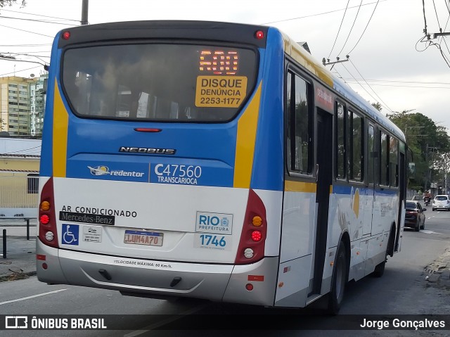 Viação Redentor C47560 na cidade de Rio de Janeiro, Rio de Janeiro, Brasil, por Jorge Gonçalves. Número da foto: #7977961.