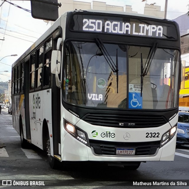 Viação Elite 2322 na cidade de Volta Redonda, Rio de Janeiro, Brasil, por Matheus Martins da Silva. ID da foto: 7978186.