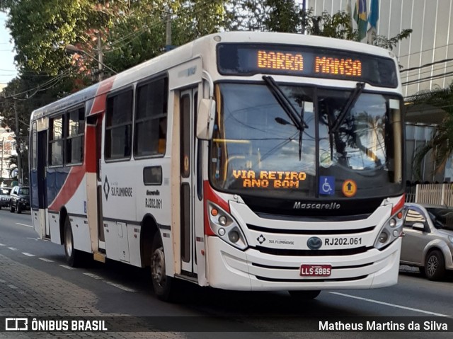 Viação Sul Fluminense RJ 202.061 na cidade de Volta Redonda, Rio de Janeiro, Brasil, por Matheus Martins da Silva. Número da foto: #7978176.