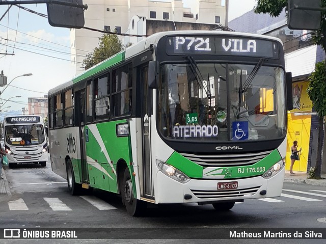 Viação Elite RJ 176.003 na cidade de Volta Redonda, Rio de Janeiro, Brasil, por Matheus Martins da Silva. ID da foto: 7978630.