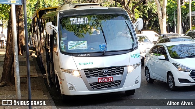 Viação Triunfo 14105 na cidade de Belo Horizonte, Minas Gerais, Brasil, por Ailton Alves. ID da foto: 7980130.