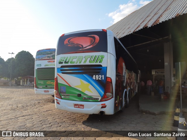 Eucatur - Empresa União Cascavel de Transportes e Turismo 4921 na cidade de Ouro Preto do Oeste, Rondônia, Brasil, por Gian Lucas  Santana Zardo. ID da foto: 8057718.