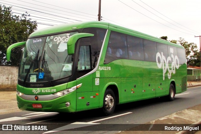 Opção Fretamento e Turismo RJ 632.010 na cidade de Rio de Janeiro, Rio de Janeiro, Brasil, por Rodrigo Miguel. ID da foto: 8061163.