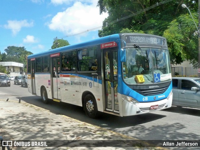 Transcol - Transportes Coletivos Ltda. 618 na cidade de Recife, Pernambuco, Brasil, por Allan Jefferson. Número da foto: #7981123.