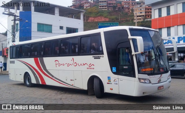 Paraibuna Transportes 10008 na cidade de Manhuaçu, Minas Gerais, Brasil, por Saimom  Lima. ID da foto: 7983598.