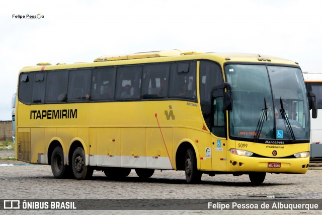 Viação Itapemirim 5099 na cidade de Vitória da Conquista, Bahia, Brasil, por Felipe Pessoa de Albuquerque. ID da foto: 7985283.