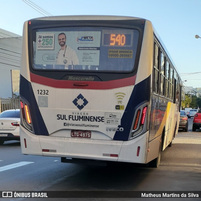 Viação Sul Fluminense 1232 na cidade de Volta Redonda, Rio de Janeiro, Brasil, por Matheus Martins da Silva. ID da foto: 7983687.