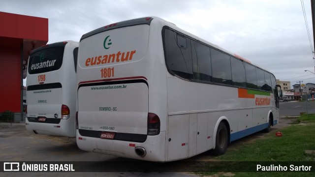 Eusantur Turismo 1801 na cidade de Sombrio, Santa Catarina, Brasil, por Paulinho Sartor. ID da foto: 7990115.