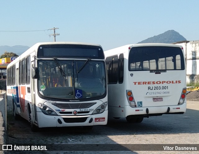 Viação Teresópolis RJ 203.004 na cidade de Guapimirim, Rio de Janeiro, Brasil, por Vitor Dasneves. ID da foto: 7991689.