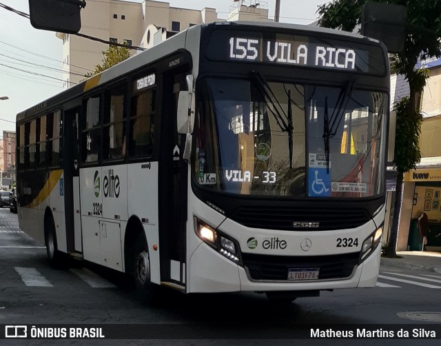 Viação Elite 2324 na cidade de Volta Redonda, Rio de Janeiro, Brasil, por Matheus Martins da Silva. Número da foto: #7996922.