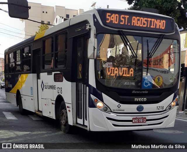 Viação Sul Fluminense 1218 na cidade de Volta Redonda, Rio de Janeiro, Brasil, por Matheus Martins da Silva. ID da foto: 7996913.