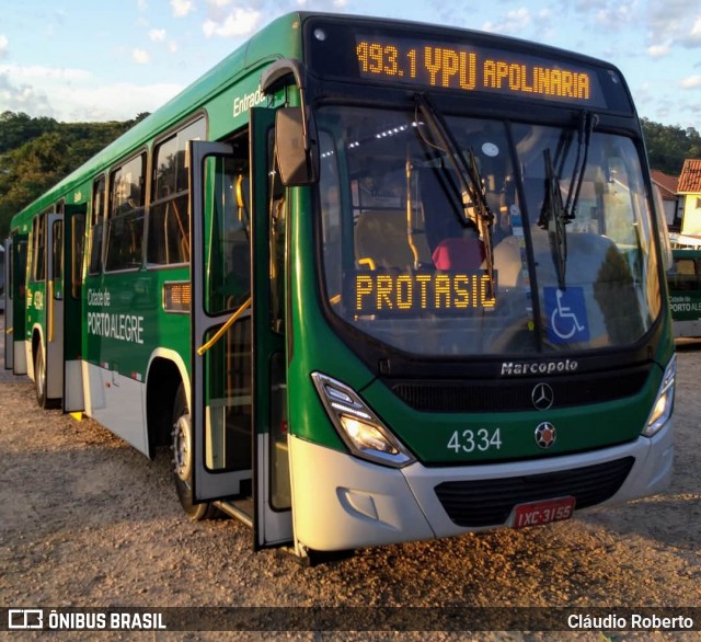 Viação Estoril 4334 na cidade de Porto Alegre, Rio Grande do Sul, Brasil, por Cláudio Roberto. ID da foto: 8065057.