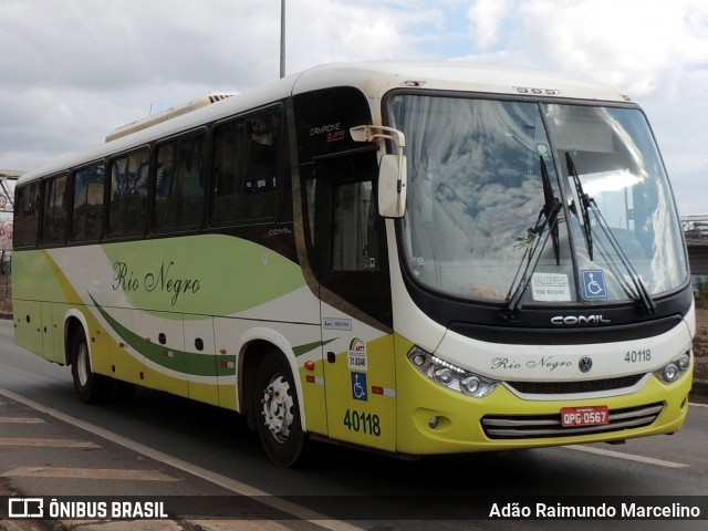 Rio Negro Fretamento e Turismo 40118 na cidade de Belo Horizonte, Minas Gerais, Brasil, por Adão Raimundo Marcelino. Número da foto: #8064625.