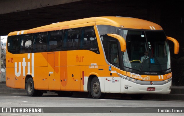 UTIL - União Transporte Interestadual de Luxo 6105 na cidade de Rio de Janeiro, Rio de Janeiro, Brasil, por Lucas Lima. Número da foto: #8091908.