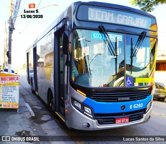 Transwolff Transportes e Turismo 6 6260 na cidade de São Paulo, São Paulo, Brasil, por Lucas Santos da Silva. Número da foto: #8096173.