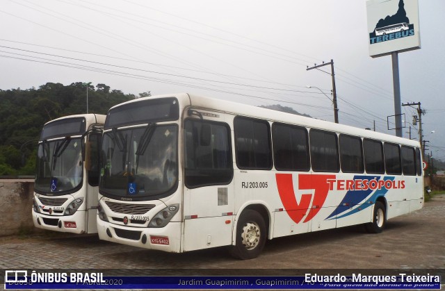 Viação Teresópolis RJ 203.005 na cidade de Guapimirim, Rio de Janeiro, Brasil, por Eduardo  Marques Teixeira. ID da foto: 8095706.