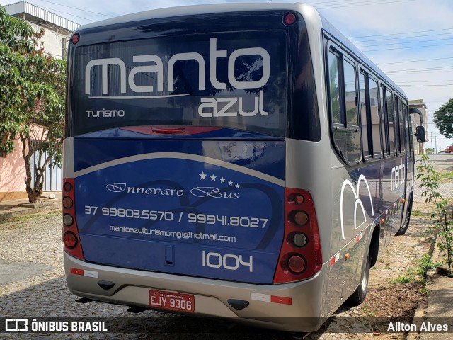 Manto Azul Turismo 1004 na cidade de Carmo do Cajuru, Minas Gerais, Brasil, por Ailton Alves. ID da foto: 8096798.