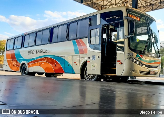 Viação São Miguel Formiga 1330 na cidade de Formiga, Minas Gerais, Brasil, por Diego Felipe. ID da foto: 8095946.