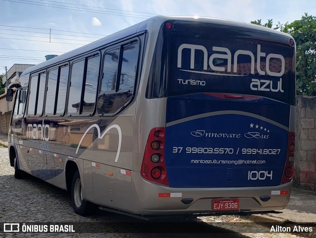 Manto Azul Turismo 1004 na cidade de Carmo do Cajuru, Minas Gerais, Brasil, por Ailton Alves. ID da foto: 8096784.