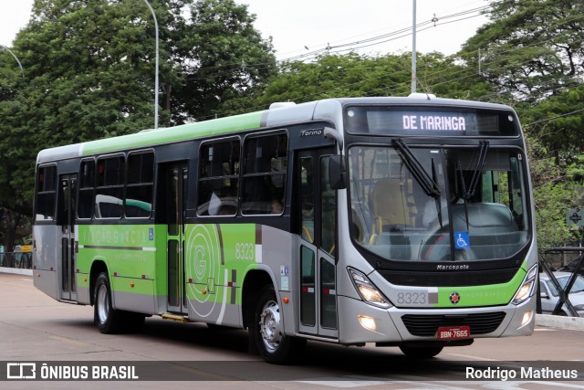 Viação Garcia 8323 na cidade de Maringá, Paraná, Brasil, por Rodrigo Matheus. ID da foto: 8097841.