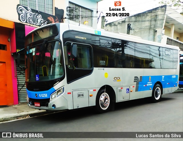 Transwolff Transportes e Turismo 6 6258 na cidade de São Paulo, São Paulo, Brasil, por Lucas Santos da Silva. Número da foto: #8098593.