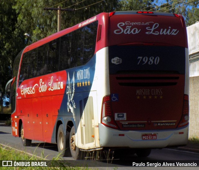 Expresso São Luiz 7980 na cidade de Cuiabá, Mato Grosso, Brasil, por Paulo Sergio Alves Venancio. Número da foto: #8099060.
