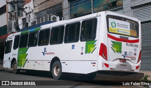 Viação Pinheiral RJ 189.005 na cidade de Barra do Piraí, Rio de Janeiro, Brasil, por Luiz Fabio Silva. Número da foto: #8098578.