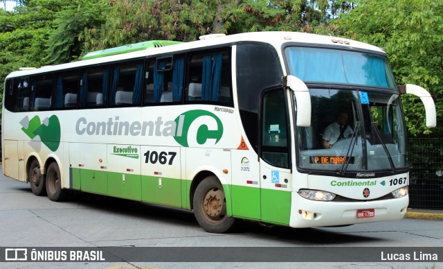 Viação Continental de Transportes 1067 na cidade de São Paulo, São Paulo, Brasil, por Lucas Lima. ID da foto: 8100417.