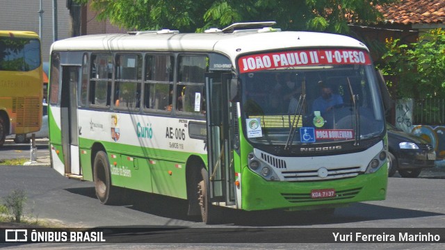 Transurb AE-006 na cidade de Belém, Pará, Brasil, por Yuri Ferreira Marinho. ID da foto: 8101333.