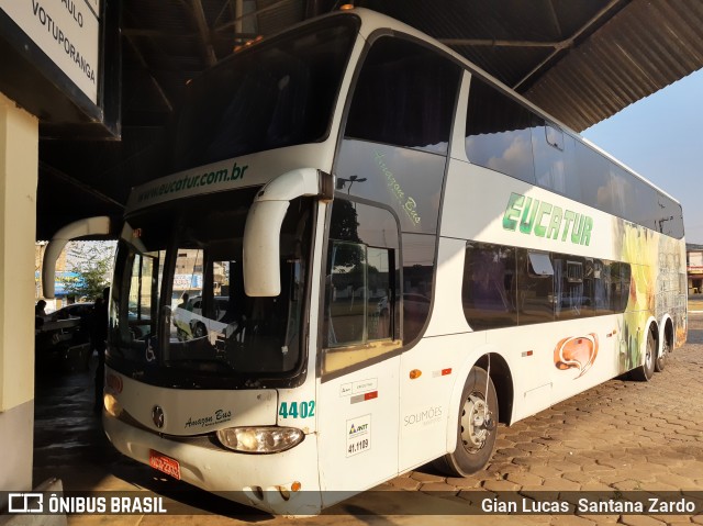 Eucatur - Empresa União Cascavel de Transportes e Turismo 4402 na cidade de Ouro Preto do Oeste, Rondônia, Brasil, por Gian Lucas  Santana Zardo. ID da foto: 8101365.