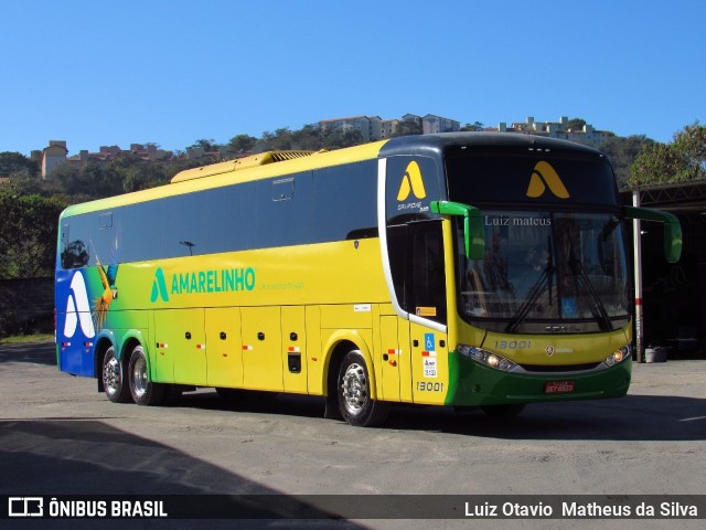 Viação Amarelinho 13001 na cidade de Belo Horizonte, Minas Gerais, Brasil, por Luiz Otavio Matheus da Silva. ID da foto: 8103016.