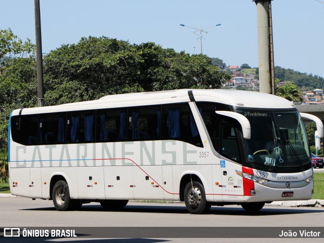 Auto Viação Catarinense 3357 na cidade de Florianópolis, Santa Catarina, Brasil, por João Victor. ID da foto: 8103919.