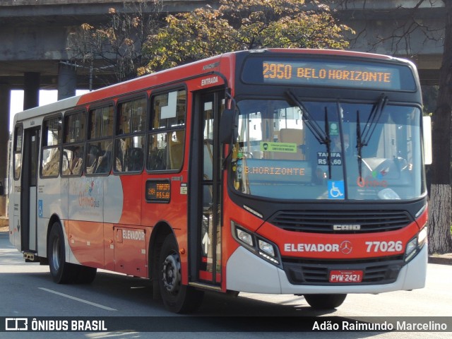 Eldorado Transportes 77026 na cidade de Belo Horizonte, Minas Gerais, Brasil, por Adão Raimundo Marcelino. Número da foto: #8106330.