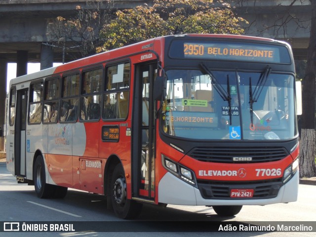 Eldorado Transportes 77026 na cidade de Belo Horizonte, Minas Gerais, Brasil, por Adão Raimundo Marcelino. ID da foto: 8106330.