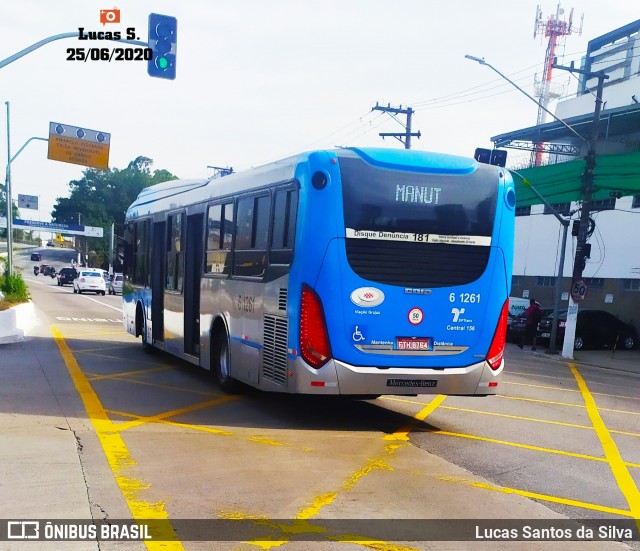 Viação Grajaú S.A. 6 1261 na cidade de São Paulo, São Paulo, Brasil, por Lucas Santos da Silva. ID da foto: 8104257.