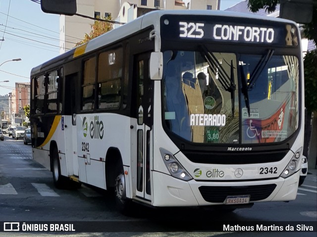 Viação Elite 2342 na cidade de Volta Redonda, Rio de Janeiro, Brasil, por Matheus Martins da Silva. Número da foto: #8107438.