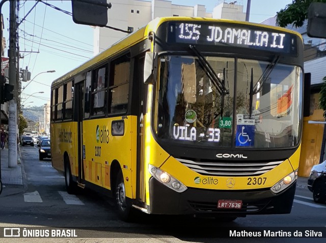 Viação Elite 2307 na cidade de Volta Redonda, Rio de Janeiro, Brasil, por Matheus Martins da Silva. Número da foto: #8107421.