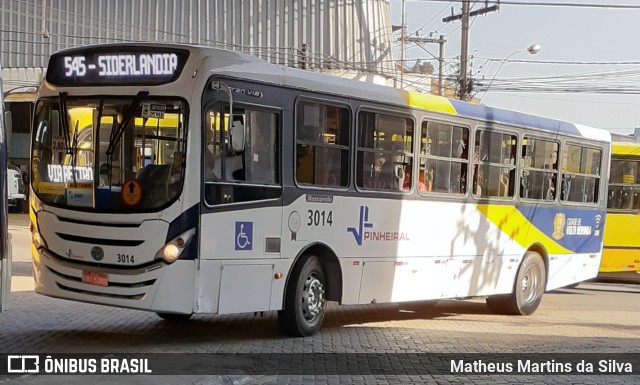 Viação Pinheiral 3014 na cidade de Volta Redonda, Rio de Janeiro, Brasil, por Matheus Martins da Silva. ID da foto: 8107431.