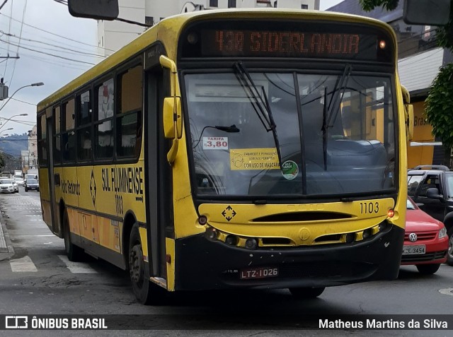 Viação Sul Fluminense 1103 na cidade de Volta Redonda, Rio de Janeiro, Brasil, por Matheus Martins da Silva. Número da foto: #8107397.