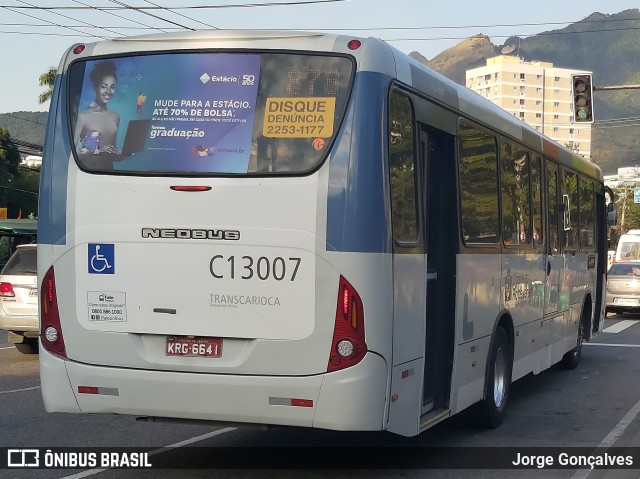 Transportes Barra C13007 na cidade de Rio de Janeiro, Rio de Janeiro, Brasil, por Jorge Gonçalves. ID da foto: 8112421.