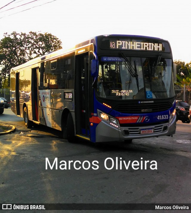 Radial Transporte Coletivo 41.633 na cidade de Suzano, São Paulo, Brasil, por Marcos Oliveira. ID da foto: 8111569.