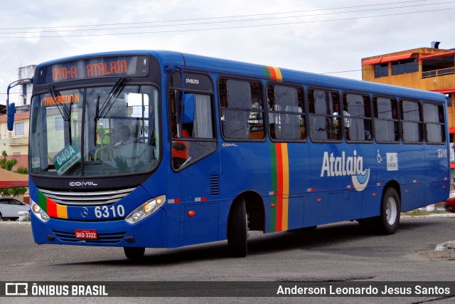 Viação Atalaia Transportes 6310 na cidade de Nossa Senhora do Socorro, Sergipe, Brasil, por Anderson Leonardo Jesus Santos. Número da foto: #8115876.