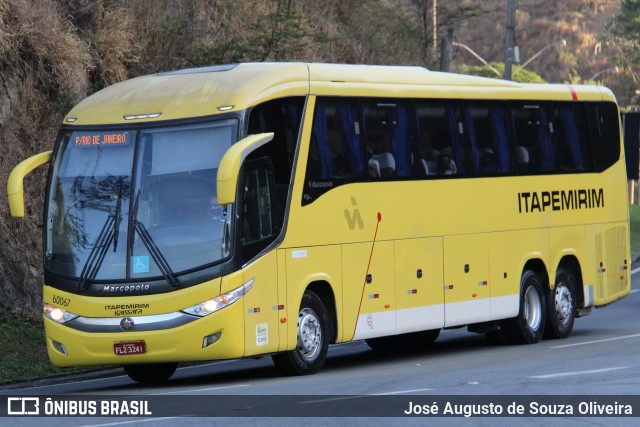Viação Itapemirim 60067 na cidade de Piraí, Rio de Janeiro, Brasil, por José Augusto de Souza Oliveira. Número da foto: #8117745.