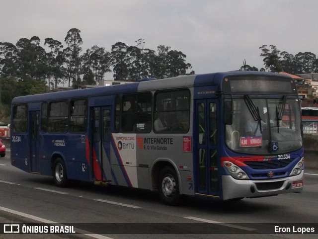 Empresa de Ônibus Vila Galvão 30.534 na cidade de Guarulhos, São Paulo, Brasil, por Eron Lopes. Número da foto: #8116779.