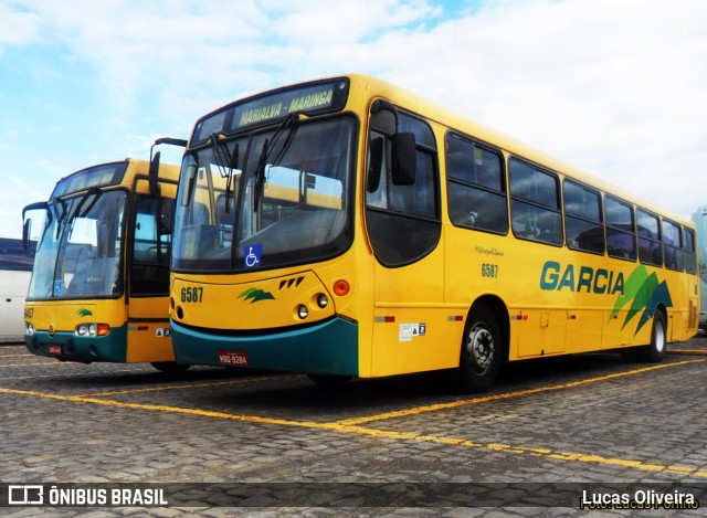 Viação Garcia 6587 na cidade de Londrina, Paraná, Brasil, por Lucas Oliveira . ID da foto: 8066484.