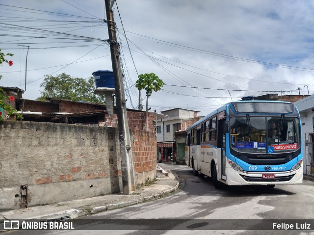 Expresso Vera Cruz 099 na cidade de Recife, Pernambuco, Brasil, por Felipe Luiz. Número da foto: #8068015.